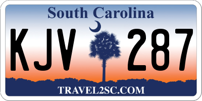SC license plate KJV287
