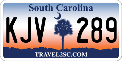 SC license plate KJV289
