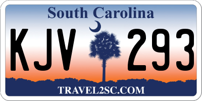 SC license plate KJV293