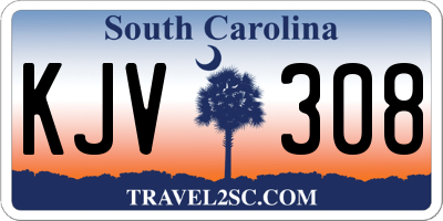 SC license plate KJV308