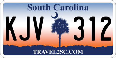 SC license plate KJV312