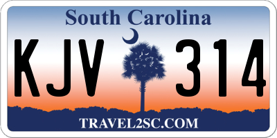 SC license plate KJV314