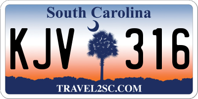SC license plate KJV316