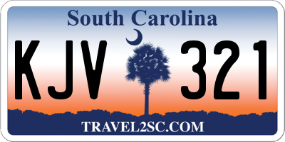 SC license plate KJV321
