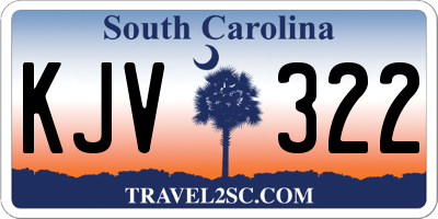 SC license plate KJV322