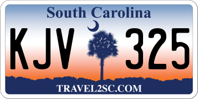 SC license plate KJV325