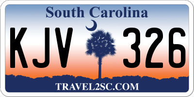 SC license plate KJV326