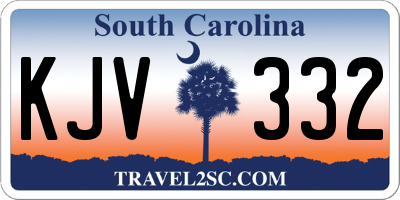 SC license plate KJV332