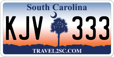 SC license plate KJV333