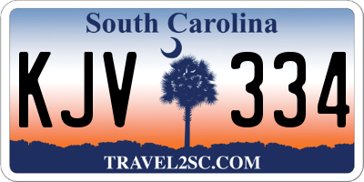 SC license plate KJV334