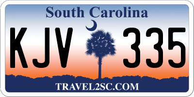 SC license plate KJV335