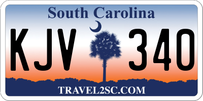 SC license plate KJV340