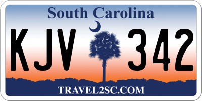 SC license plate KJV342