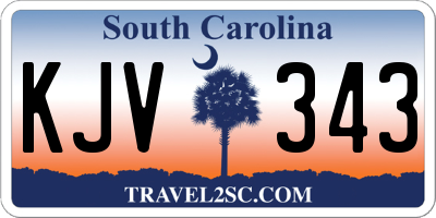 SC license plate KJV343