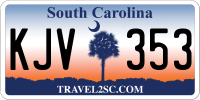 SC license plate KJV353