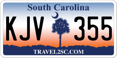 SC license plate KJV355