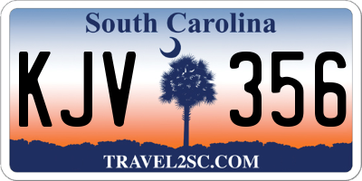 SC license plate KJV356
