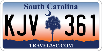 SC license plate KJV361
