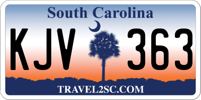 SC license plate KJV363
