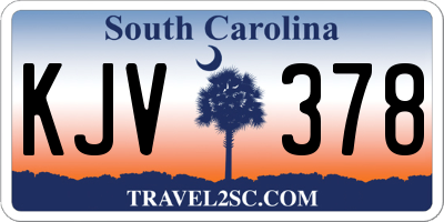 SC license plate KJV378