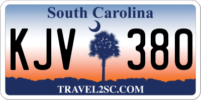 SC license plate KJV380