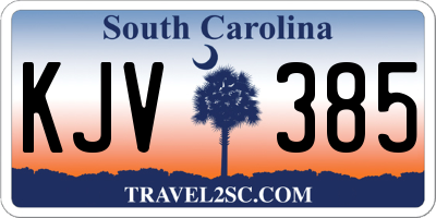 SC license plate KJV385