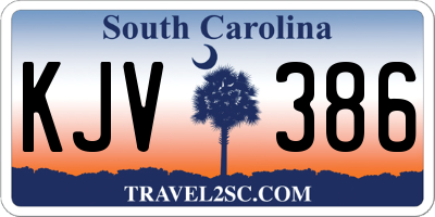 SC license plate KJV386