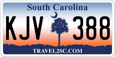 SC license plate KJV388