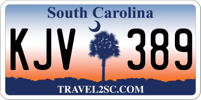 SC license plate KJV389