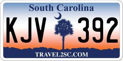 SC license plate KJV392