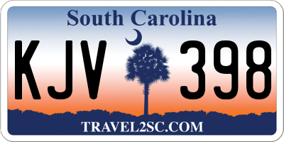 SC license plate KJV398