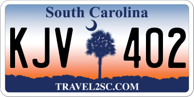 SC license plate KJV402
