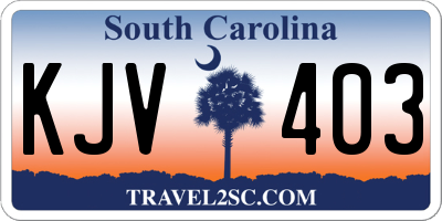 SC license plate KJV403