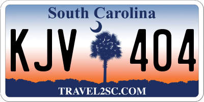 SC license plate KJV404