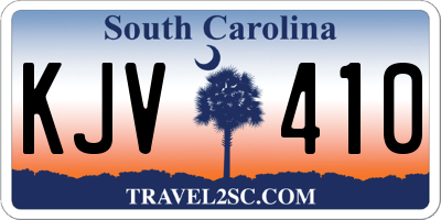 SC license plate KJV410