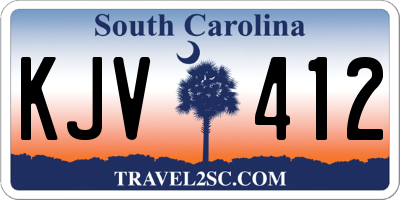 SC license plate KJV412