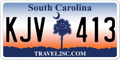 SC license plate KJV413