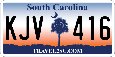 SC license plate KJV416