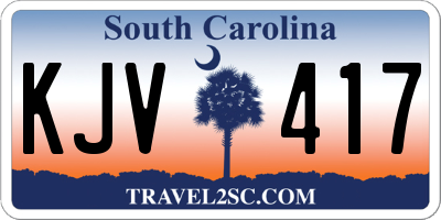 SC license plate KJV417