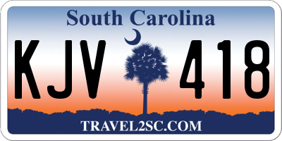 SC license plate KJV418