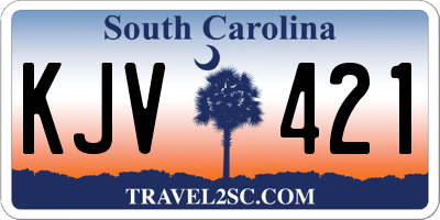 SC license plate KJV421
