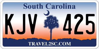SC license plate KJV425