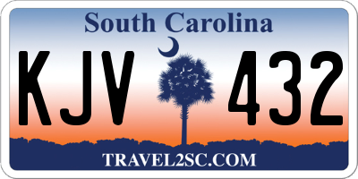 SC license plate KJV432