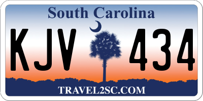 SC license plate KJV434