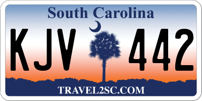 SC license plate KJV442