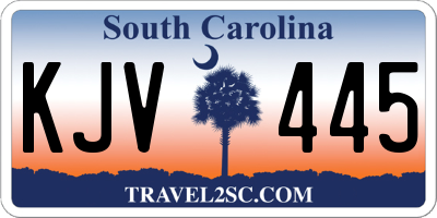 SC license plate KJV445
