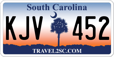 SC license plate KJV452