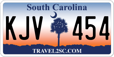 SC license plate KJV454