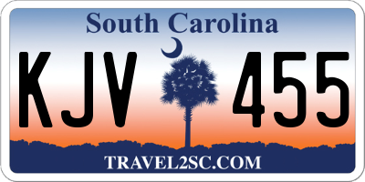 SC license plate KJV455