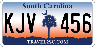 SC license plate KJV456